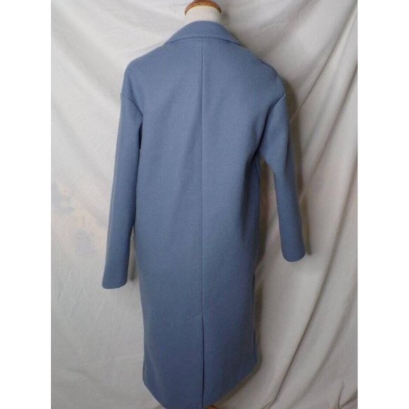 🆕 TOPSHOP Brooke Double Breasted Long Coat Blue 12 - Picture 6 of 10